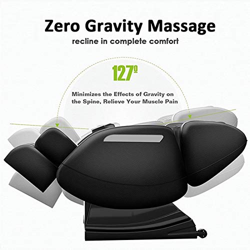 Lzour Ganzkörper-Massagestuhl, Null-Gravity Shiatsu-Recliner mit Airbags, Rückenheizung, Fußrolle und blau-Zahn-Speake