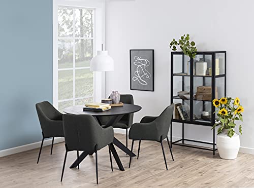 AC Design Furniture Dion runder Esstisch für 4 Personen schwarz, Küchentisch aus Holz, Esstisch für kleine Küche, Esszimmermöbel, Ø: 105 x H: 75 cm, 1 Stk.