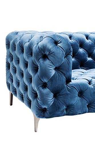 Kare Design Look Sofa, velvet blau, 180 cm