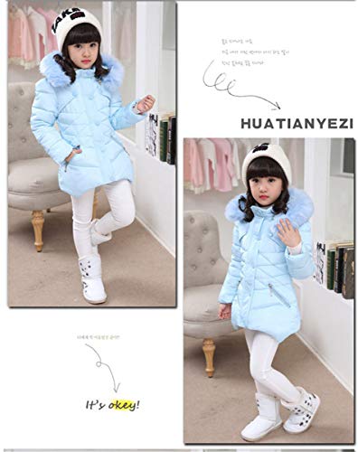 FULUOYIN Mädchen Winterjacke mit Fellkapuze 1 Farbe Einer Jacke Outerwear Verdichte Kinderjacke Wintermantel