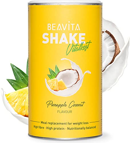 BEAVITA Vitalkost Diät-Shake Kokos-Ananas (572g) - Diät Shakes zum Abnehmen* - vitamin- und nährstoffreicher Mahlzeitersatz mit Eiweiss Protein Pulver - Protein Shake zum Abnehmen