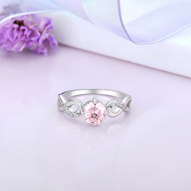 Starchenie Versprechen Ring 925 Sterling Silber Geburtsstein Unendlichkeit Ringe für Damen