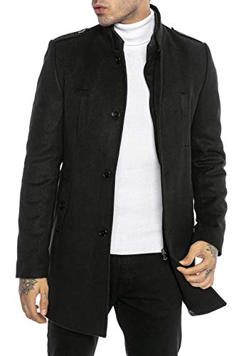 Redbridge Herren Mantel Winterjacke elegante Jacke Slim-Fit Transformable Schwarz XL