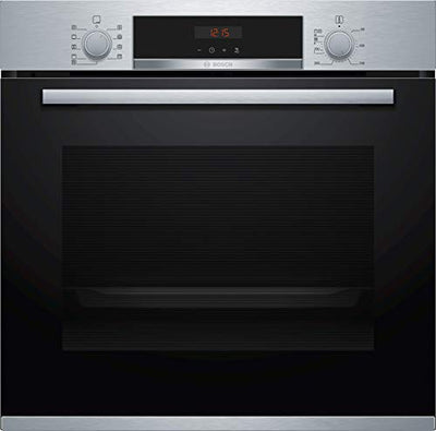 Bosch HBA573BS1 Serie 4 Einbau-Backofen, 60 x 60 cm, Pyrolyse Selbstreinigung, AutoPilot 10 10 Automatikprogramme & BFL524MS0 Serie 6 Einbau-Mikrowelle, 38 x 60 cm, 800 W, Drehteller 25,5cm