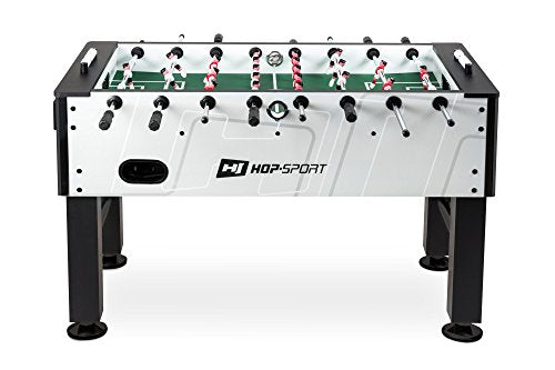 Hop-Sport Tischkicker Evolution Tischfußball Fußballtisch in 3 Farbvarianten (Silber-Schwarz)