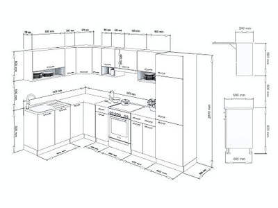 ELDORADO-MÖBEL KÜCHE LUX 310+ cm BLAU L-Form KÜCHENZEILE ECK KÜCHENBLOCK