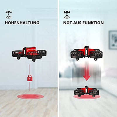 Holy Stone HS450 Mini Drohne für Kinder mit 3 Akkus lange Flugzeit, RC Quadrocopter mit Gestensteuerung, Höhenhaltemodus, One Key Start, 360° Rollen, Kopflos Modus Mini Drone für Anfänger Mädchen Rot