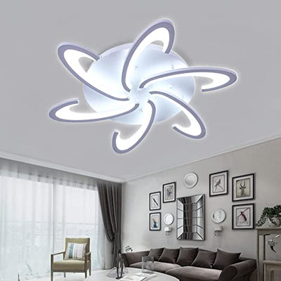 LED Kronleuchter Modernes Blumendesign Acryl Dekor Deckenleuchte Pendelleuchte für Schlafzimmer Wohnzimmer Küche（Kaltes Weiß）