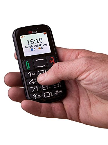 TTfone Mercury 2 (TT200) Pay As You Go - Prepay - Payg - Big Button Basic Senior Handy - Einfach - mit Dock (Vodafone PAYG), Schwarz