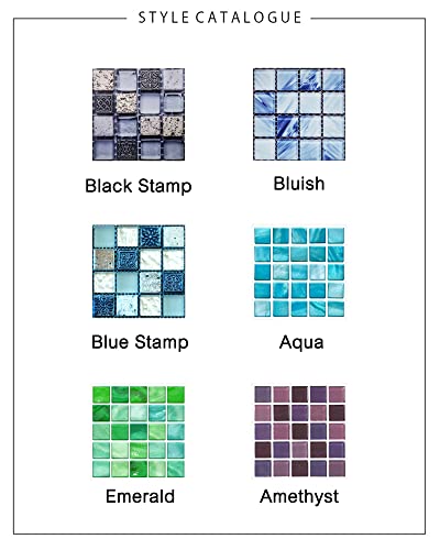 FBBULES 40PCS Fliesenaufkleber, PVC Fliesen Klebefolie Selbstklebend Hitzebeständig Wasserdicht Fliesensticker Deko für Küche Fliesendekor Wandaufkleber Mosaikstil Himmelblau (10 x 10 cm / 4 x 4 Zoll)