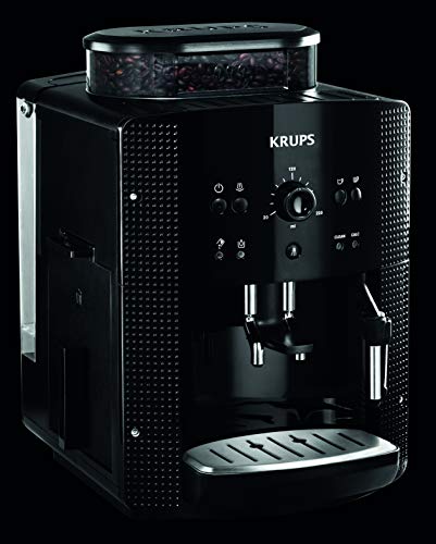 Krups Essential EA810870 Kaffeevollautomat | Espresso und Kaffee | mit CappucinoPlus- Milchdüse | individuell einstellbar | Schnelles Aufheizen | verstellbarer Kaffeeauslauf | Schwarz