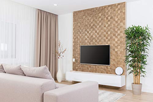 Wandverkleidung aus Holz 3D Optik Natürliches Eiche Holz Wandpaneele Wanddekoration Holzverkleidung Holzwand Wanddesign von Wooden Wall Design model Dominus. (1m2)