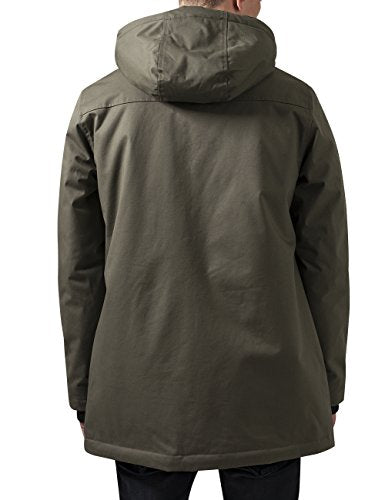 Urban Classics Herren und Jungen Jacke Heavy Cotton Parka mit gefütterter und verstellbarer Kapuze für Herbst und Winter, Olive, X-Large