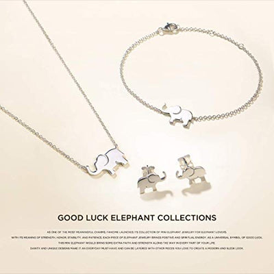 Elefant Ohrringe Ohrstecker Schmuck für Damen Mädchen Kinder 925 Sterling Silber Weiß Vergoldet - Größe: 13.2 * 8.2 mm