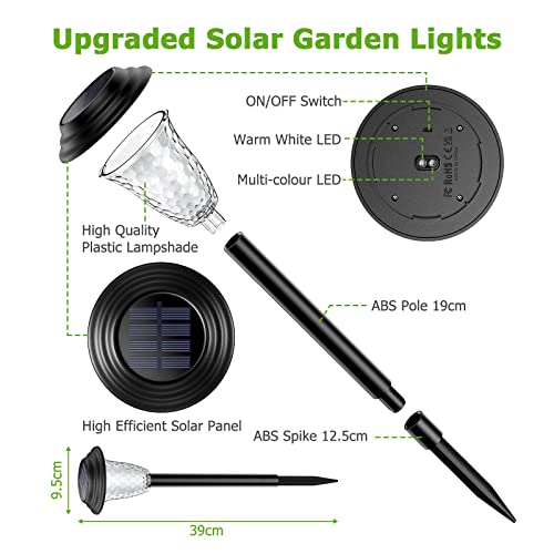 8 Stück Solarlampen für Außen Garten, BUCASA Solarleuchten Weihnachtsdeko mit 2 Modi, Wasserdicht Solar Gartenleuchte für Rasen, Terrasse, Hof, Geschenke, Weihnachten Deko