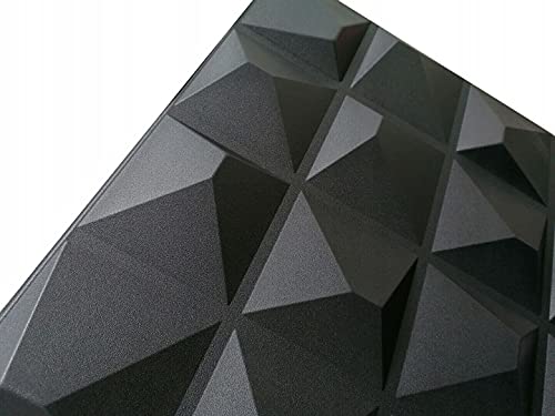 Deccart Platten 3D Polystyrol Wand Decke Paneele Wandplatten 50x50cm PYRAMIDE | 2 m², 8 Stück | schwarz