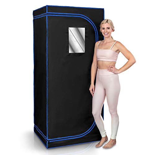 SereneLife SLISAU30BK Full Size Portable Sauna - Infrarotheizung Personal Home S, schwarz