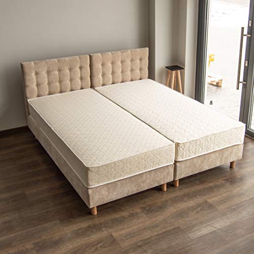 Comfort-Pur 10 Stück Hotel Betten 90x200cm Boxspringbett Bett Bonellmatratze und Kopfteil Hotelbedarf