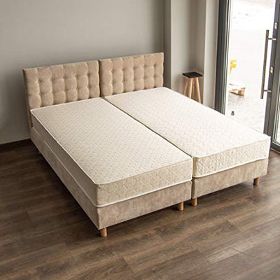 Comfort-Pur 10 Stück Hotel Betten 90x200cm Boxspringbett Bett Bonellmatratze und Kopfteil Hotelbedarf