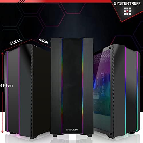 SYSTEMTREFF® Gaming PC AMD Ryzen 5 5600G 6x4.4GHz | AMD RX Vega 7 4K HDMI DX12 | 256GB M.2 NVMe | 16GB DDR4 RAM | Windows 11 | WLAN Desktop Computer Rechner für Gamer, Zocker