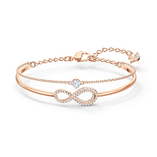 Swarovski Infinity Armreif, Unendlichkeit, Weiss, Roségold-Legierungsschicht