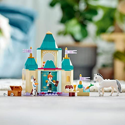 LEGO 43204 Disney Princess Annas und Olafs Spielspaß im Schloss, Spielzeug aus Die Eiskönigin zum Bauen mit Pferdefigur, ab 4 Jahre