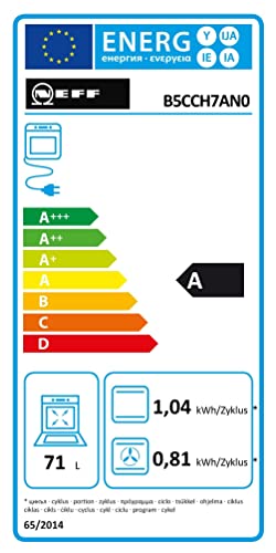 Neff B5CCH7AN0 Einbau-Backofen N50 / 60 cm / A+ / 71 l / Edelstahl / Slide&Hide / Pyrolyse / 12 Betriebsarten