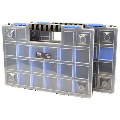 2x XL Organizer Sortimentskasten Sortierbox stapelbar 345x249x50mm I Kleinteilemagazin I Schraubenbox I Werkzeugkasten I Sortimentskisten