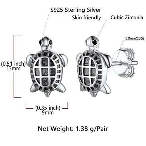 SILVERCUTE Schildkröte Ohrringe Schmuck Damen Silber 925 Tier Ohrstecker Ohr Piercing für Mädchen Stud Earrings Accessoire für Weinhnachten Valentinestag Geburtstag