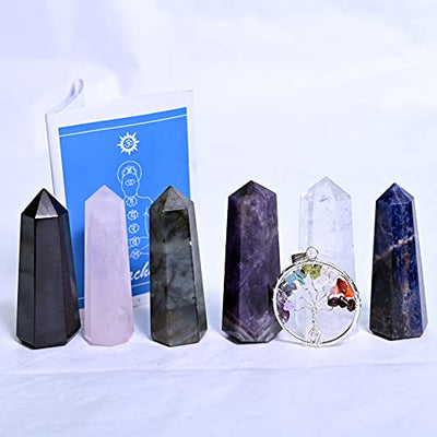 KACHVI Heilkristalle| Kristalle und Edelsteine heilen| Kristalle Set| Chakra Kristalle Set| Heilkristalle Geschenkset| Naturheilsteine Set | Reiki Kristalle für heilende | Crystal Geschenke Set VON 6