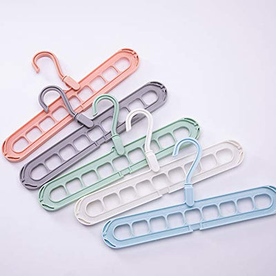 Acslam 6 Stück Kleiderbügel Platzsparende, Multi Kleiderbügel Organizer Stabil Kleiderschrank Platzsparend Schrank Bügel Raumsparbügel Clothes Hanger mit 9 Löchern (Grau-6 Stück)