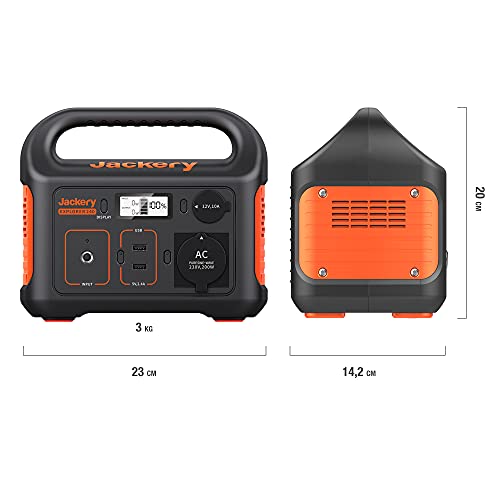 Jackery Explorer 240, 240Wh/67200mAh Tragbare Powerstation Mobiler Stromspeicher mit Reinen Sinuswellen 230V/200W Steckdose + USB, Mobile Stromversorgung für Outdoors, Unterwegs, Reise,und Camping