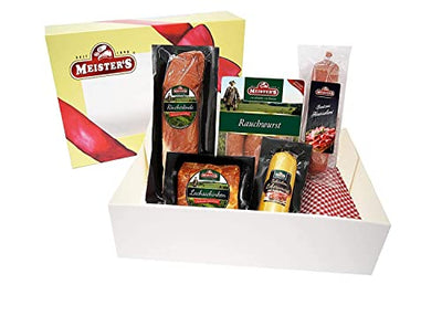 Wurstpaket Geschenk | Schinken Salami Set | Lende geräuchert Leberwurst Preiselbeeren | BBQ Rauchwurst Schlemmer Box | Wurstgeschenk für Männer & Familie