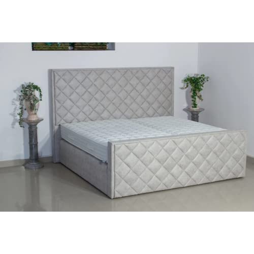 PAARA Luxus Boxspringbett Cabo | Fußblende | Antirutsch-Matten | Royal-WS® 500 Taschenfederkern Matratze mit integriertem Original GELAX® Topper Kern | Made in Germany (180 x 220 cm)