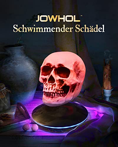 JOWHOL Schwimmender Schädel Schwebender Schädel Magnetschwebender Schädel mit LED-Licht Schwebender Schädel Autorotierender MagnetschwebeSchädel Cooles Tech-Geschenk für Home Schreibtischdekoration…