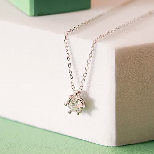 EDELIND Diamant Solitär Anhänger GIA Zertifiziert mit Kette 750/18 K Weißgold Länge 42cm Ankerkette Gold Damen mit 0.40 Ct Diamant Anhänger Brillant Halsschmuck mit Schmuck Geschenk Box