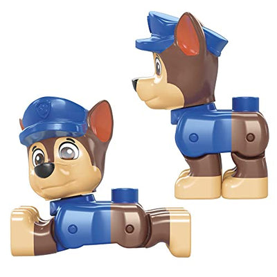 MEGA HJN73 - Paw Patrol Bauset, Paw Patroller mit Figuren von Chase, Marshall, Rocky und Everest sowie 76 großen Bausteinen und Teilen, Spielzeug-Geschenkset für Kinder ab 3 Jahren