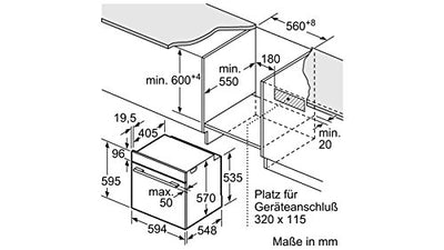 Bosch HBA533BW1 Serie 4 Einbau-Backofen, 60 x 60 cm, EcoClean Direct Reinigungshilfe, 3D Heißluft Backen auf 3 Ebenen, LED-Display, Versenkknebel, Schnellaufheizung, Kindersicherung