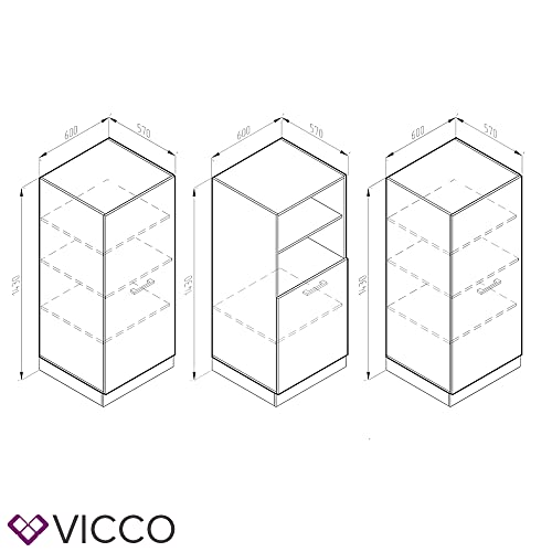 Vicco Küchenzeile Einbauküche Küchenschränke R-Line Landhaus Küchenmöbel (Anthrazit-Weiß, Block 180 cm)