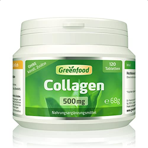 Collagen, 500 mg, hochdosiert, 120 Tabletten - natürliches Collagenhydrolysat. OHNE künstliche Zusätze, ohne Gentechnik.