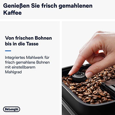 De'Longhi Magnifica Evo ECAM 292.81.B Kaffeevollautomat mit LatteCrema Milchsystem, 7 Direktwahltasten für Cappuccino, Espresso und weitere Kaffeespezialitäten, 2-Tassen-Funktion, Schwarz