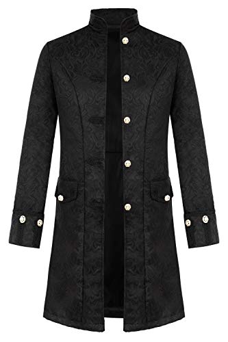 Herren Gothic Steampunk Vintage Tailcoat Jacke Mittelalter Viktorianischen Gehrock Uniform Karneval Fasching Halloween Cosplay Kostüm 008BXXL