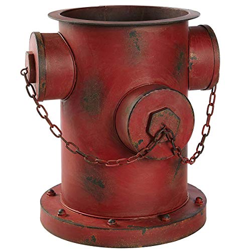 Pureday Schneider Home Blumentopf Übertopf Hydrant Shabby Chic Rostoptik Eisen ca. 35 x 32 x 36cm rot