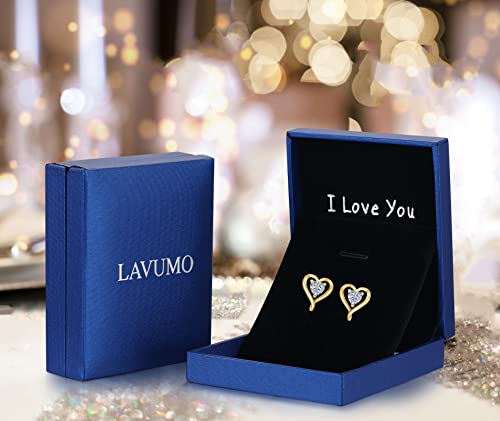 LAVUMO Ohrringe Silber 925 Rosegold Gold Damen Ohrstecker Set Geschenke für Frauen Freundin Mama Beste Freundin Mutter Oma zum Geburtstag Valentinstag Weihnachten Schmuck Damen Kleine Geschenke