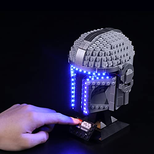 cooldac Licht-Kit für Lego Star Wars 75328 Der Mandalorian Helm, LEDs Beleuchtungsset Kompatibel mit Lego 75328, Version mit IR-Steuerung (Hinweis: Packung ohne Baustein, nur Lichtkit)