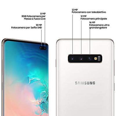 Samsung Galaxy S10+ Smartphone (16.3cm (6.4 Zoll) 512 GB interner Speicher, 8 GB RAM, Ceramic White) - [Standard] Deutsche Version