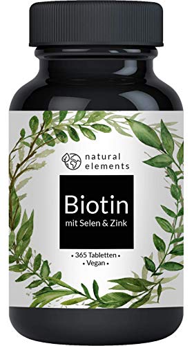 Biotin + Selen + Zink für Haut, Haare & Nägel - 365 vegane Tabletten - Premium Verbindungen z.B. von Albion® - Ohne Magnesiumstearat, laborgeprüft & in Deutschland produziert