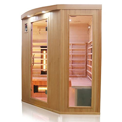 Luxus LED Infrarotsauna 160x160cm Infrarotkabine Wärmekabine Sauna Vollspektrum