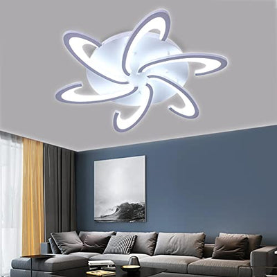 LED Kronleuchter Modernes Blumendesign Acryl Dekor Deckenleuchte Pendelleuchte für Schlafzimmer Wohnzimmer Küche（Kaltes Weiß）