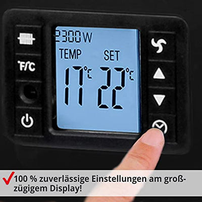 HECHT Elektroheizung (Brandneue Version) - Heizgerät für eine schnelle und wohlfühlende Wärme – Stromsparend - Mit 3 Leistungsstufen, Fernbedienung und Thermostat - Heizung Elektro